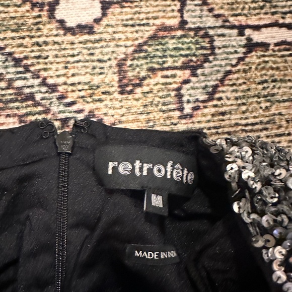 retrofete Sequins Ombre Nikki Party Mini Dress in Silver & Black - Picture 3 of 4